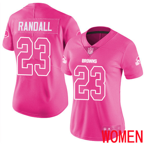 Cleveland Browns Damarious Randall Women Pink Limited Jersey #23 NFL Football Rush Fashion->women nfl jersey->Women Jersey